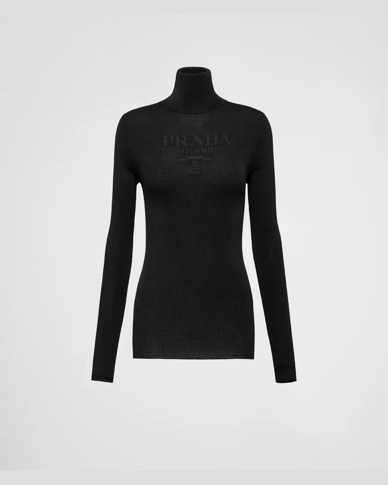 Prada Rollkragenpullover aus Superfine-Wool Schwarz