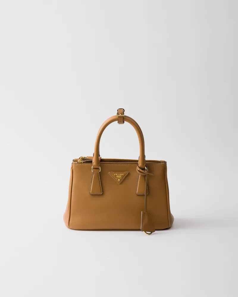 Prada Kleine  Galleria Tasche aus Leder Karamell