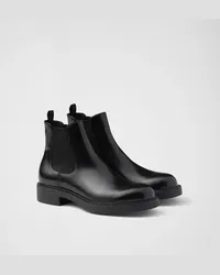 Prada Chelsea-Boots aus gebürstetem Leder Schwarz