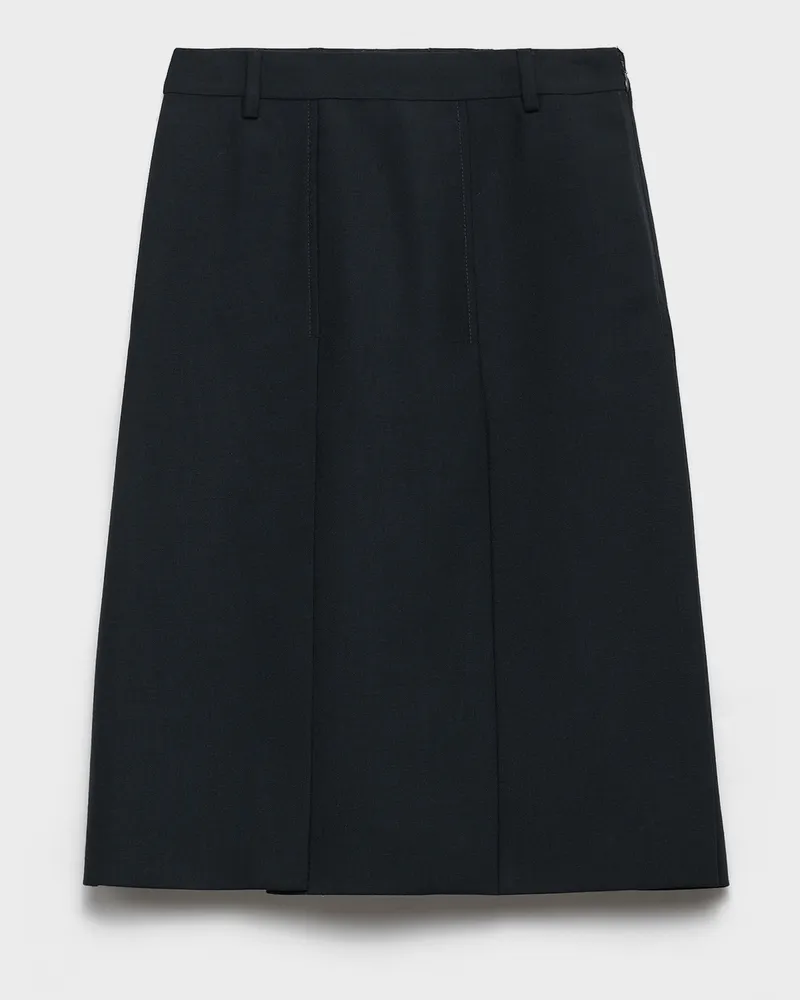Prada Hopsack-Rock aus Wolle Blau