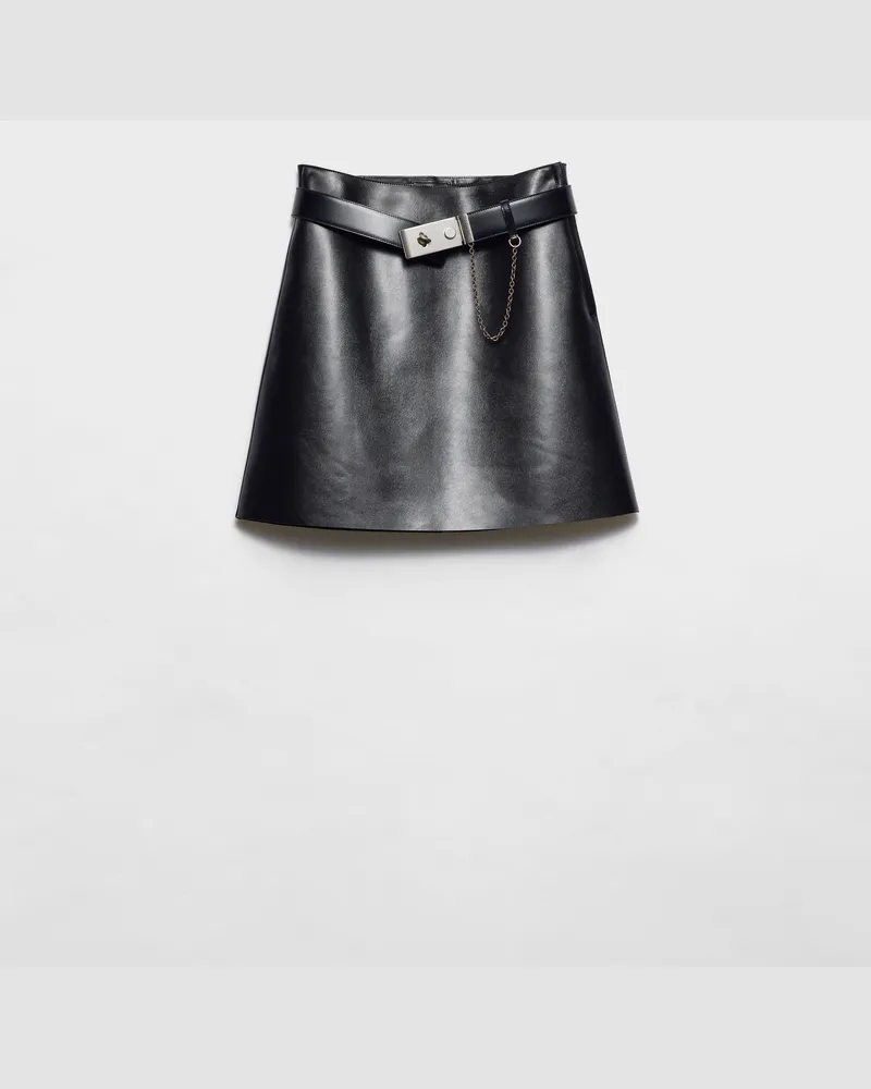 Prada Minirock aus Leder Schwarz