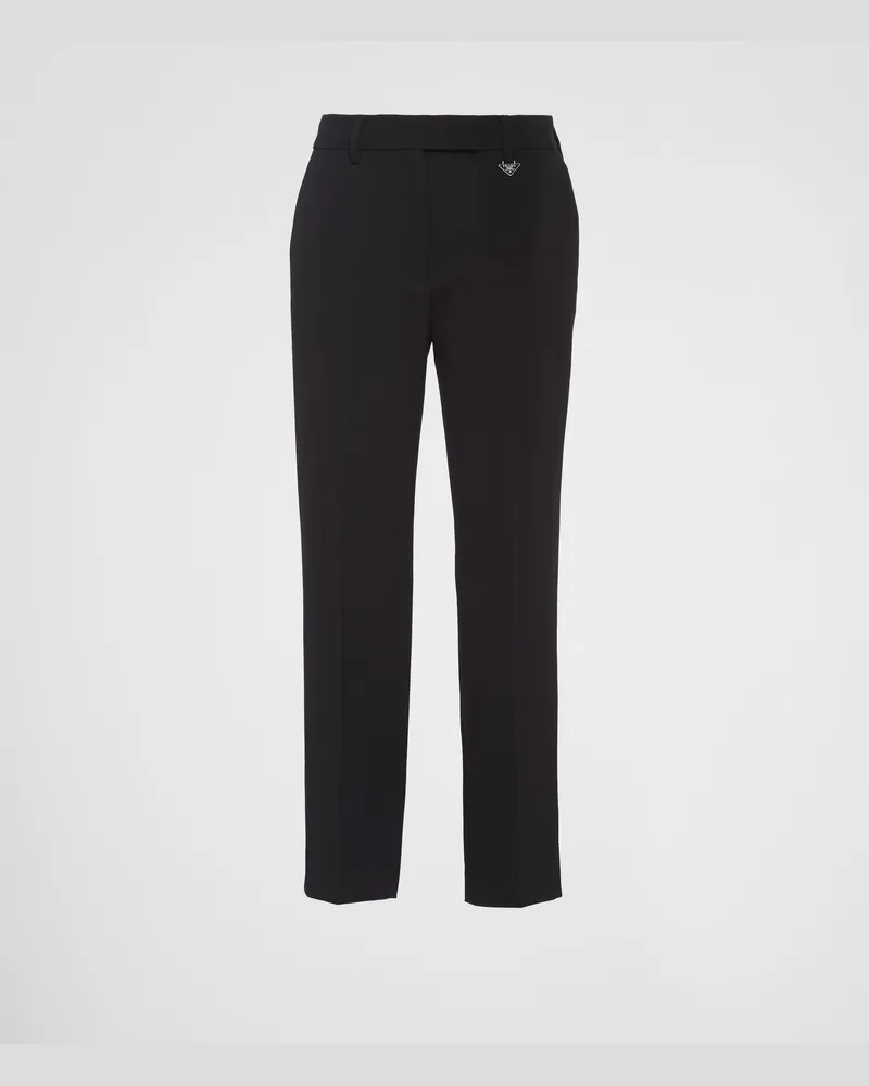 Prada Hose aus Grain-de-Poudre Schwarz