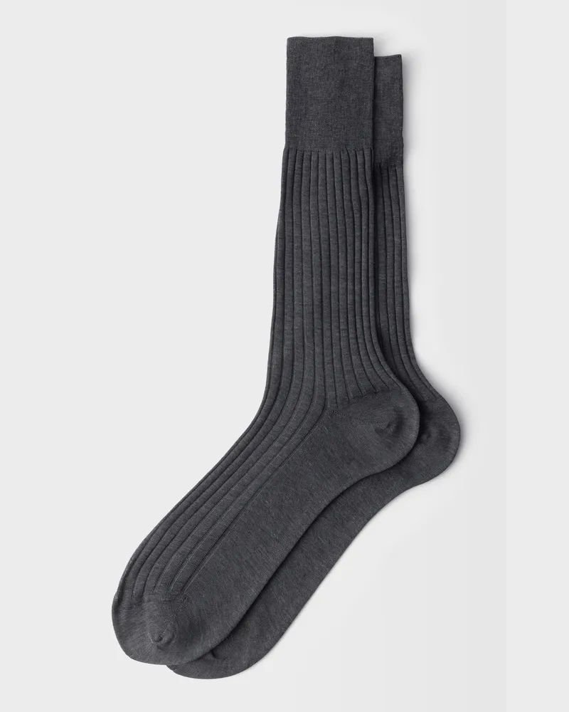Prada Wadenlange Socken aus Baumwolle Schiefergrau