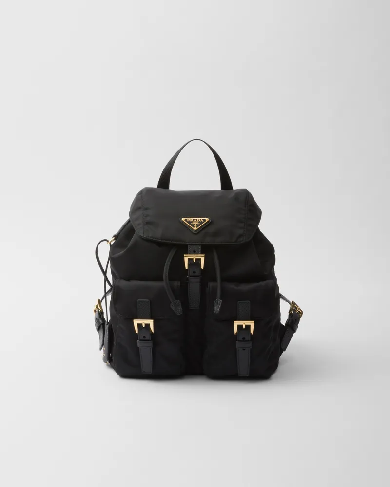 Prada Re-Edition 1978 Kleiner Rucksack aus Re-Nylon Schwarz