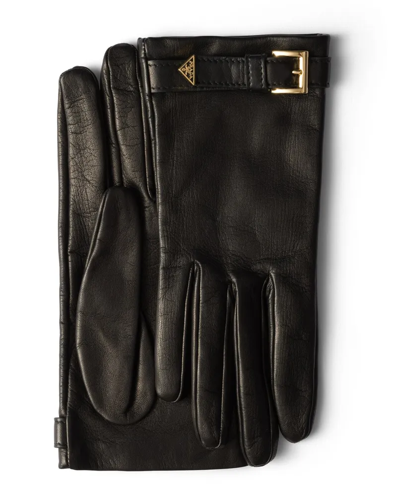 Prada Handschuhe Aus Nappa-leder, Damen, Schwarz, Größe 9,5 Schwarz
