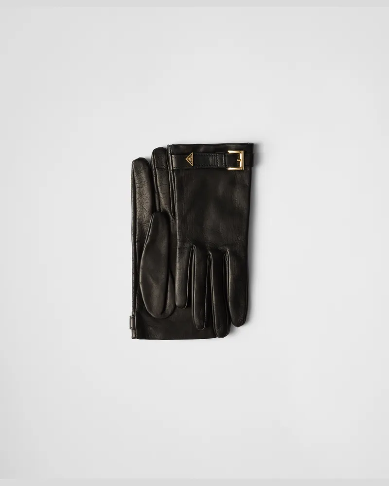 Prada Handschuhe aus Nappa-Leder Schwarz