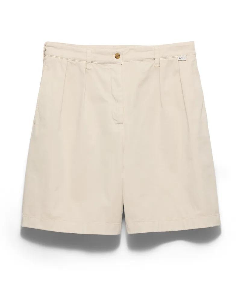 Prada Bermudas Aus Gabardine Old, Damen, Sandbeige, Größe Sandbeige