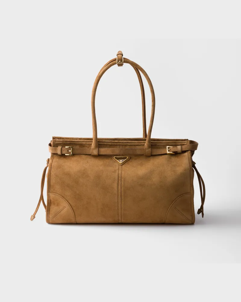 Prada Bonnie Handtasche aus Wildleder Zimt