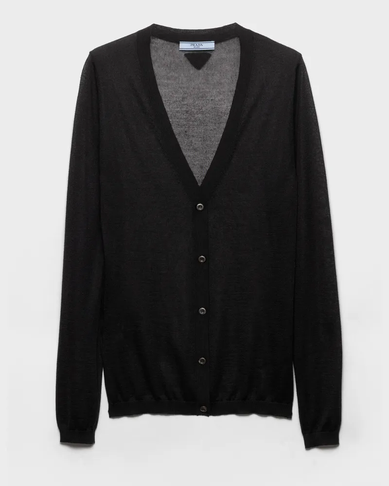 Prada Strickjacke aus Kaschmir und Seide Schwarz
