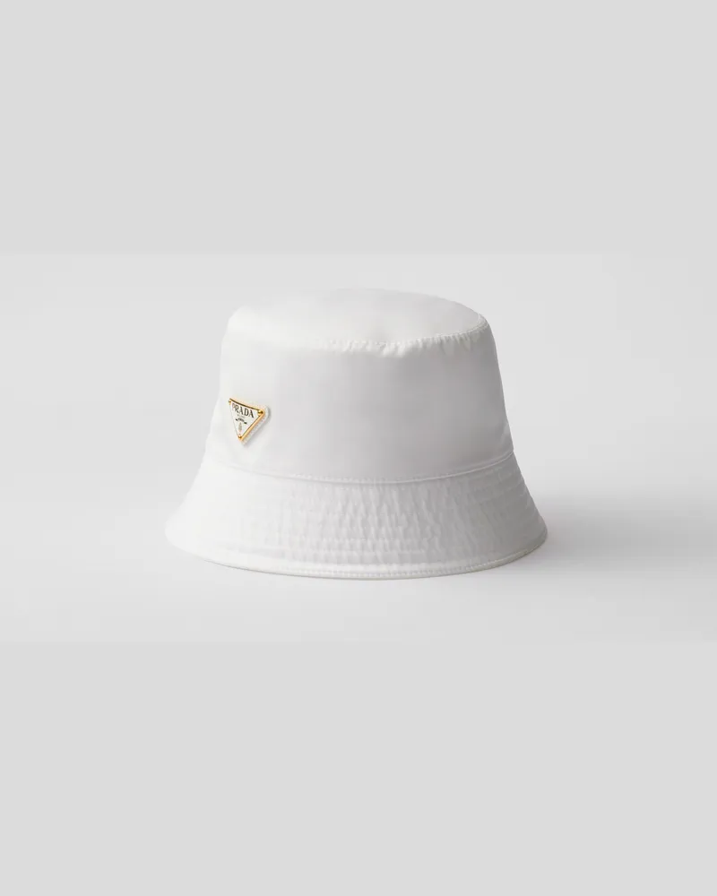 Prada Fischerhut aus Re-Nylon Weiss