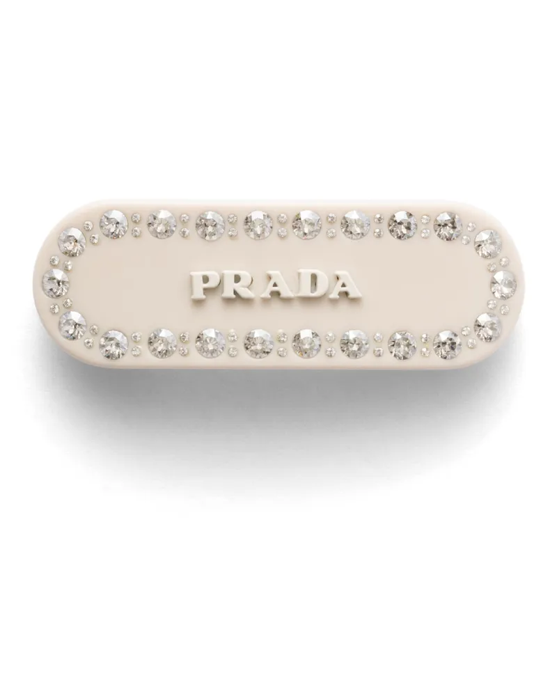 Prada Haarspange Aus Plexiglas, Damen, Elfenbein Elfenbein