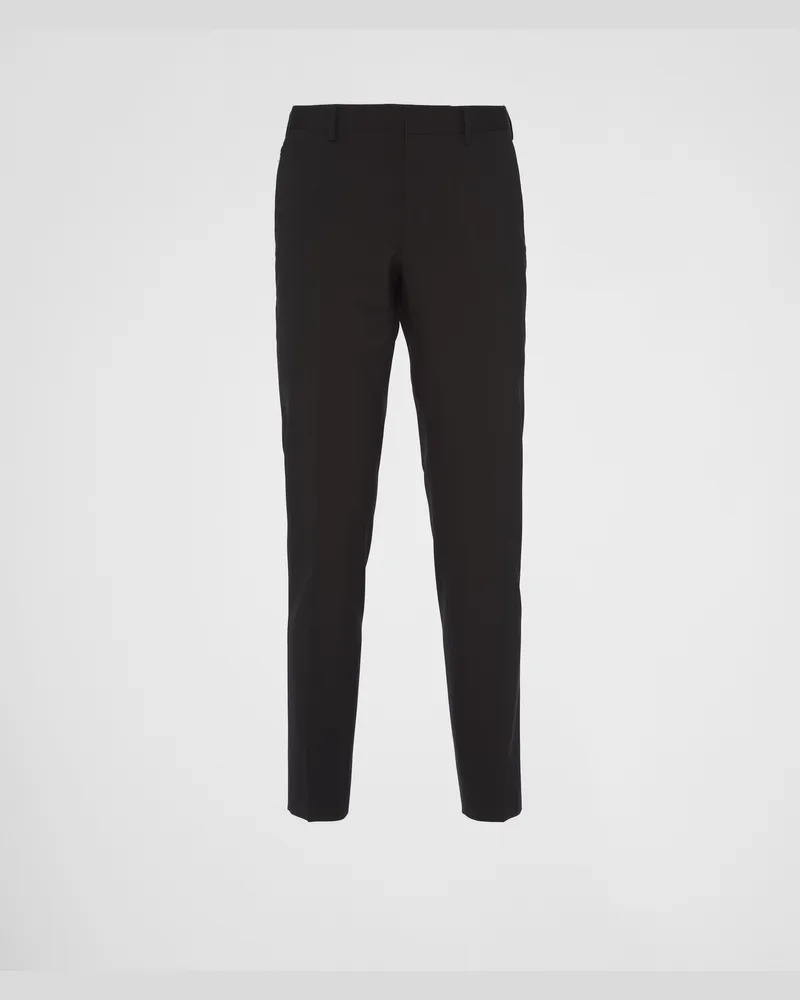 Prada Hose aus leichter Stretch-Wolle Schwarz
