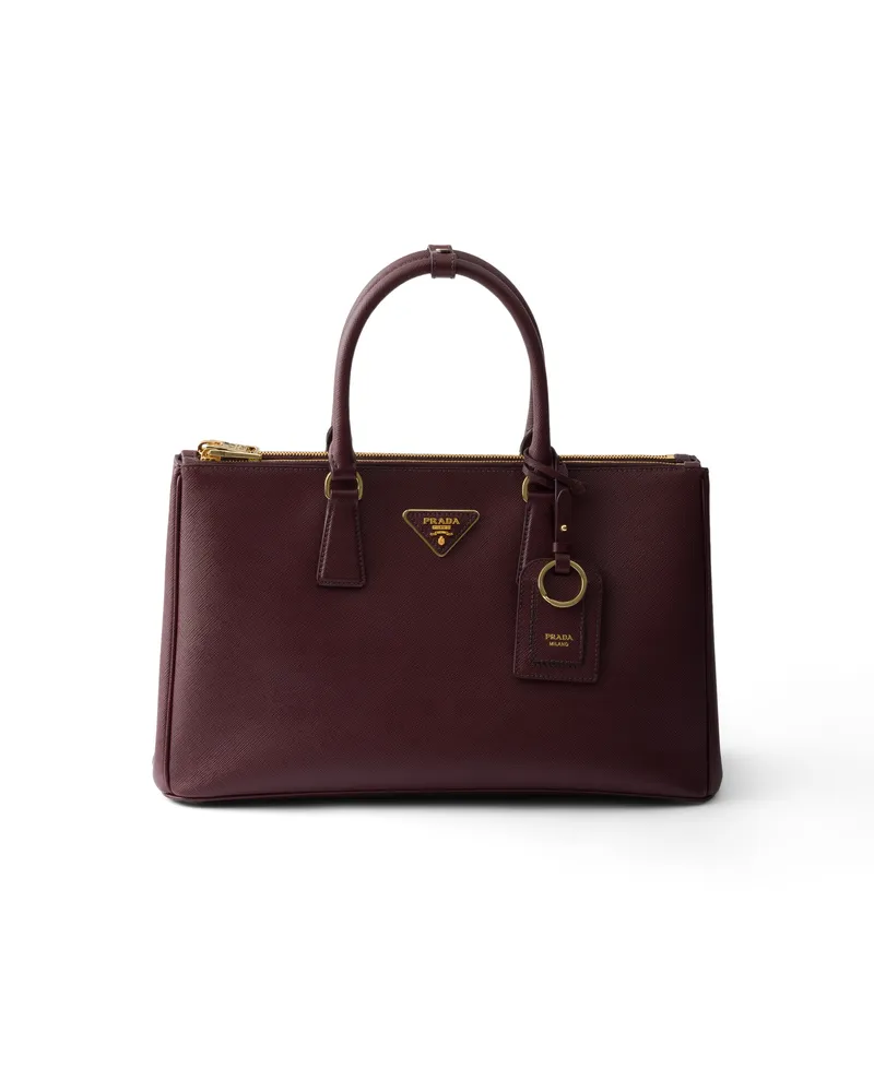 Prada Galleria Saffiano-tasche, Groß, Damen, Burgunderrot Burgunderrot