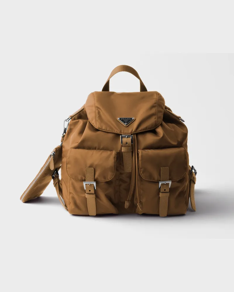 Prada Mittelgroßer Rucksack aus Re-Nylon Brandy