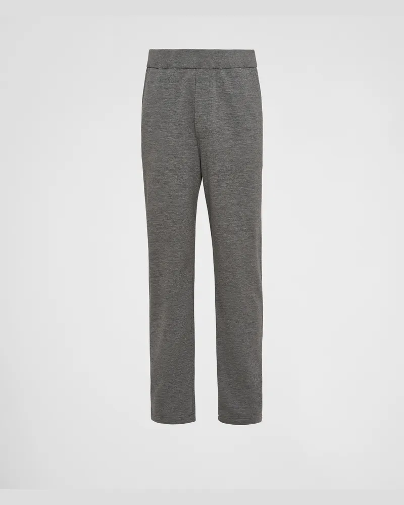 Prada Hose aus Baumwollfleece Grau
