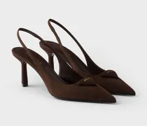 Slingback-Pumps aus Wildleder