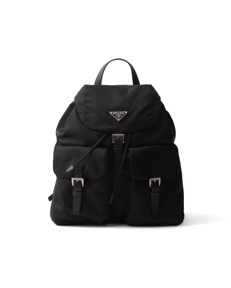 Prada Rucksack Aus Re-nylon, Herren, Schwarz Schwarz