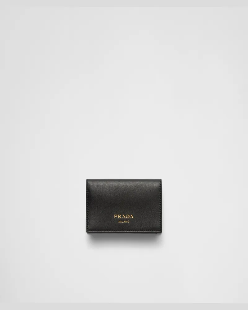 Prada Kleine Geldbörse aus Leder Schwarz
