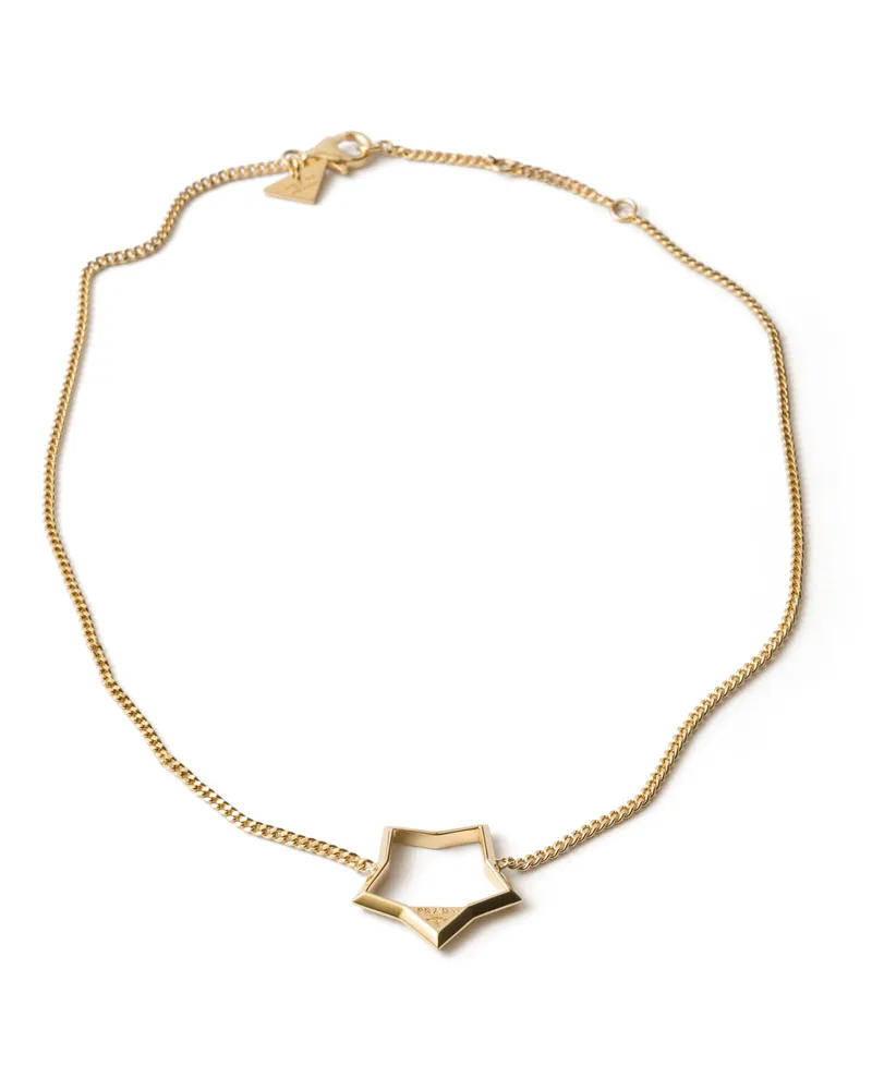 Prada Halskette Aus Metall, Damen, Gold Gold