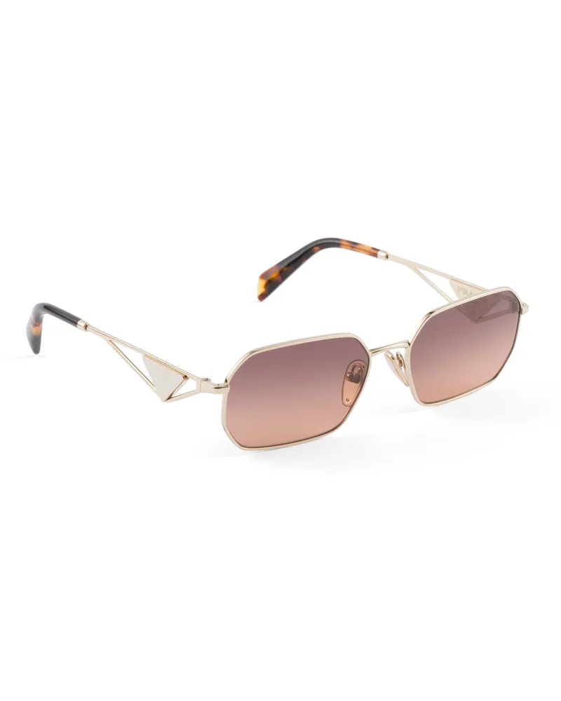 Prada Sonnenbrille Mit  Triangolo-logo, Damen, Karamellfarbene Gläser Mit Farbverlauf Karamellfarbene