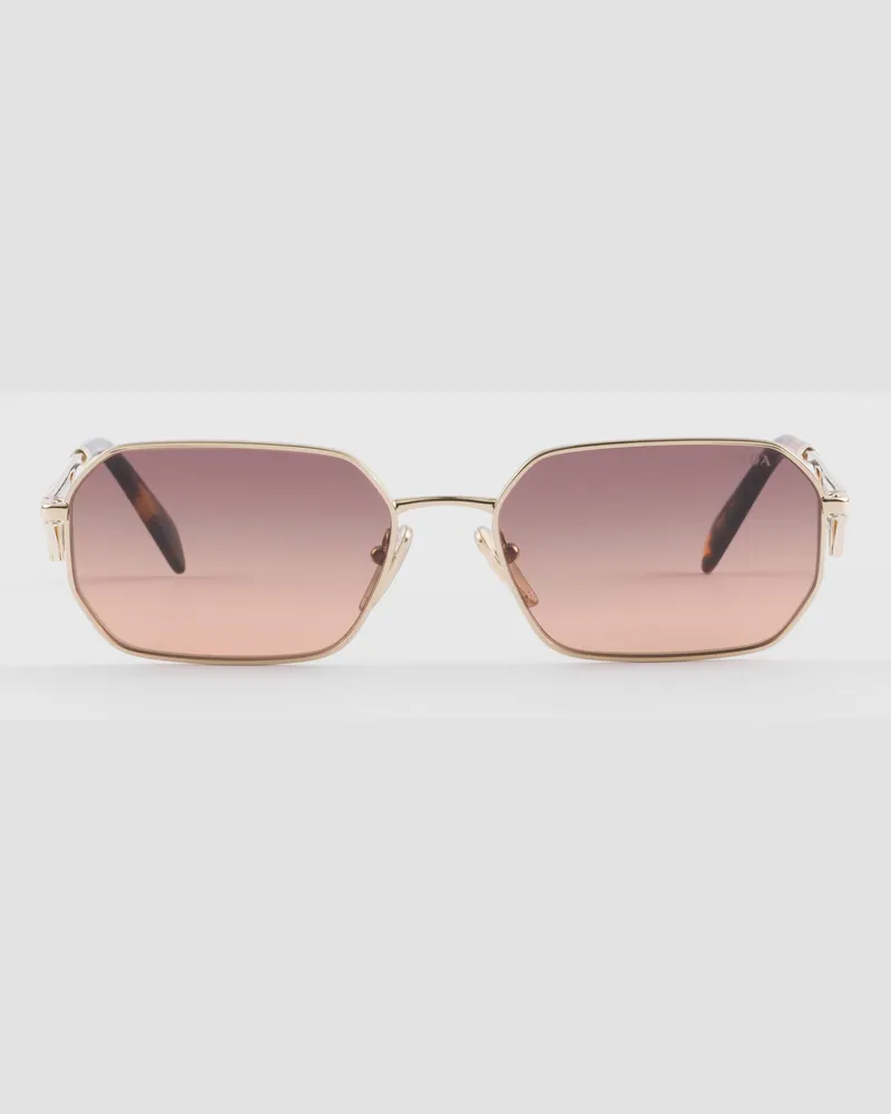 Prada Sonnenbrille mit  Triangolo-Logo Karamellfarbene