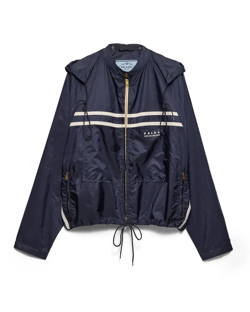 Prada Blousonjacke Aus Leichtem Re-nylon, Damen, Blau, Größe Blau