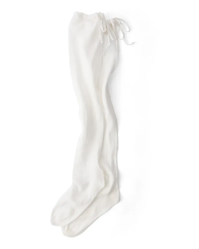 Prada Overknee-socken Aus Baumwolle, Damen, Natur, Größe Natur