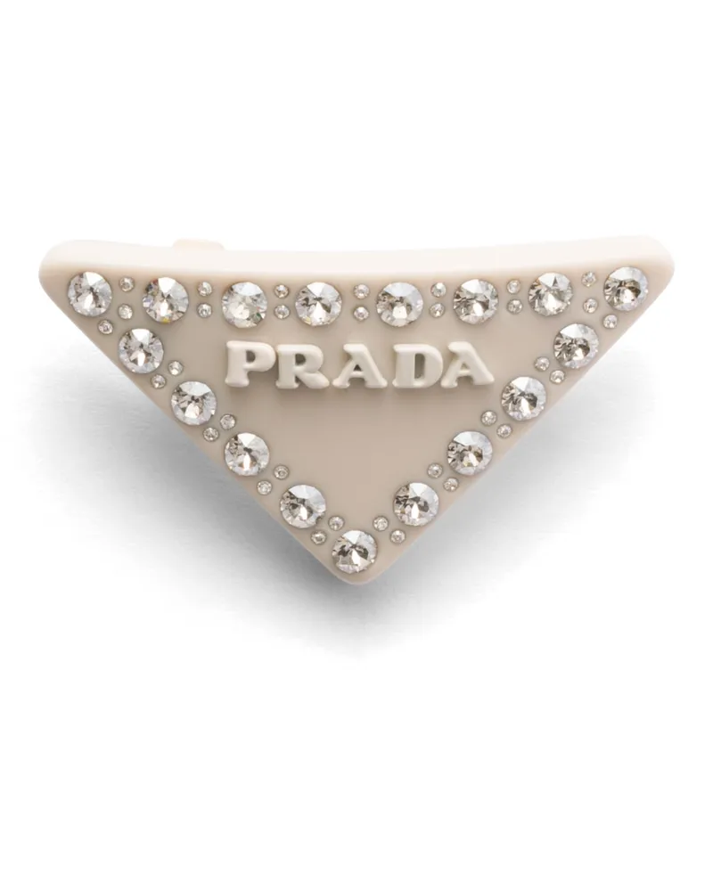 Prada Haarspange Aus Plexiglas, Damen, Elfenbein Elfenbein
