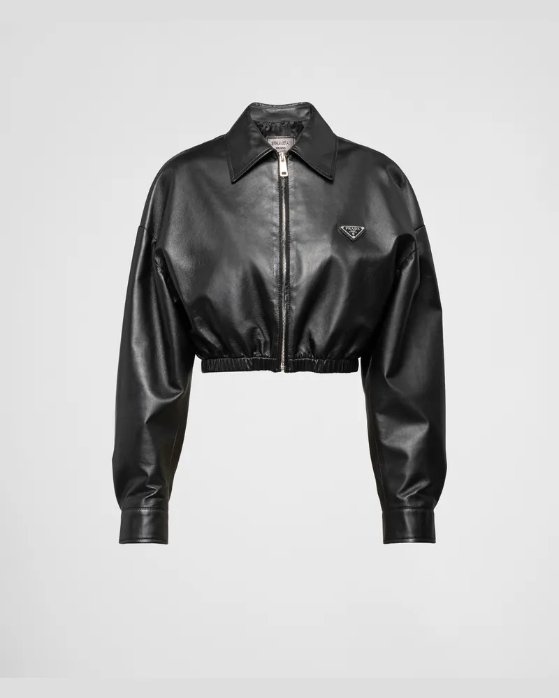 Prada Jacke aus Leder Schwarz
