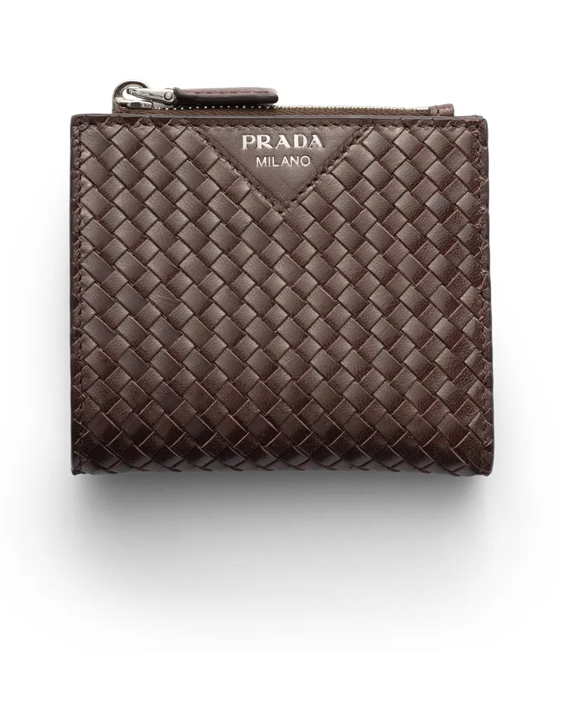 Prada Kleine Geldbörse Aus Leder, Herren, Sienna Sienna