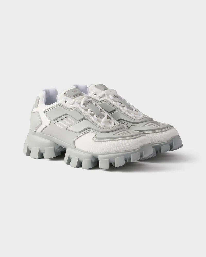 Prada Cloudbust Thunder Sneaker aus Strickgewebe Weiss