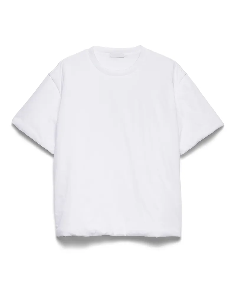 Prada Gepolstertes T-shirt Aus Baumwolle, Herren, Weiss, Größe Weiss