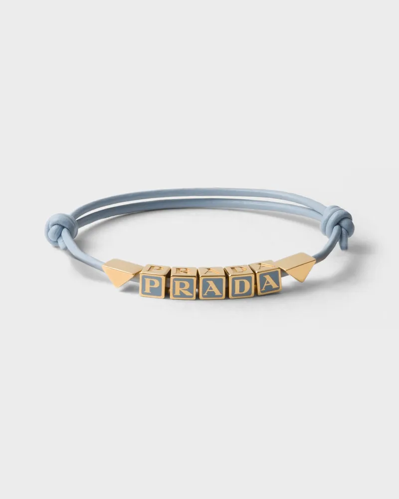 Prada Armband aus Nappa-Leder Hellblau