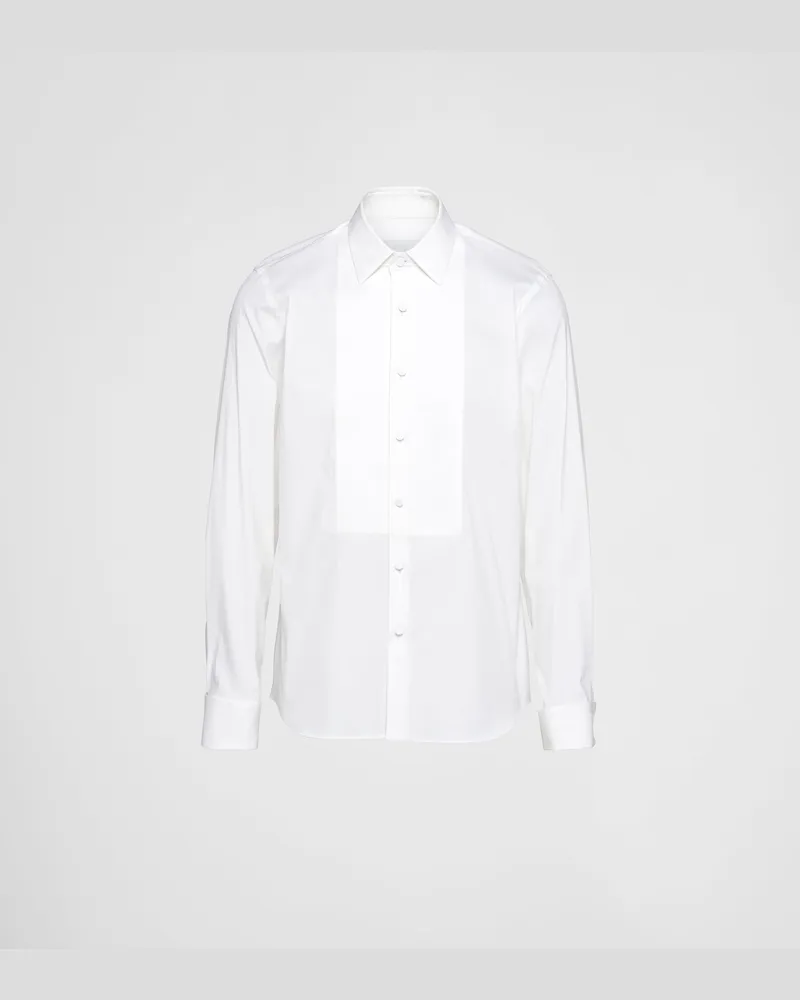 Prada Hemd aus Stretch-Baumwolle Weiss