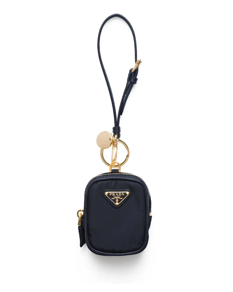 Prada Re-edition 1978 Mini-pouch Aus Re-nylon Mit Schlüsselanhänger, Damen, Blau Blau