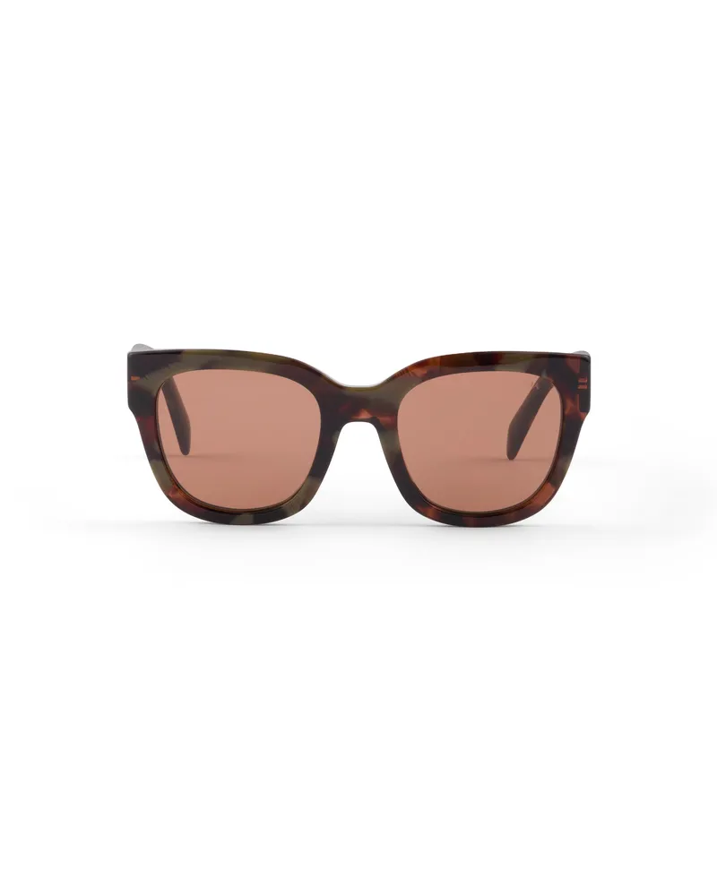Prada Sonnenbrille Mit  Logo, Damen, Schokoladenbraune Gläser Schokoladenbraune