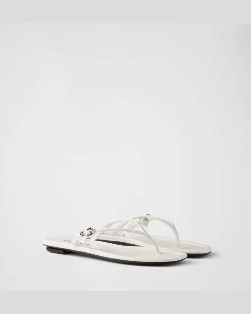 Prada Zehensteg-Sandalen aus Leder Weiss