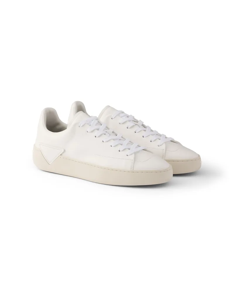Prada Sneaker Court Aus Leder, Herren, Weiss, Größe 13 Weiss