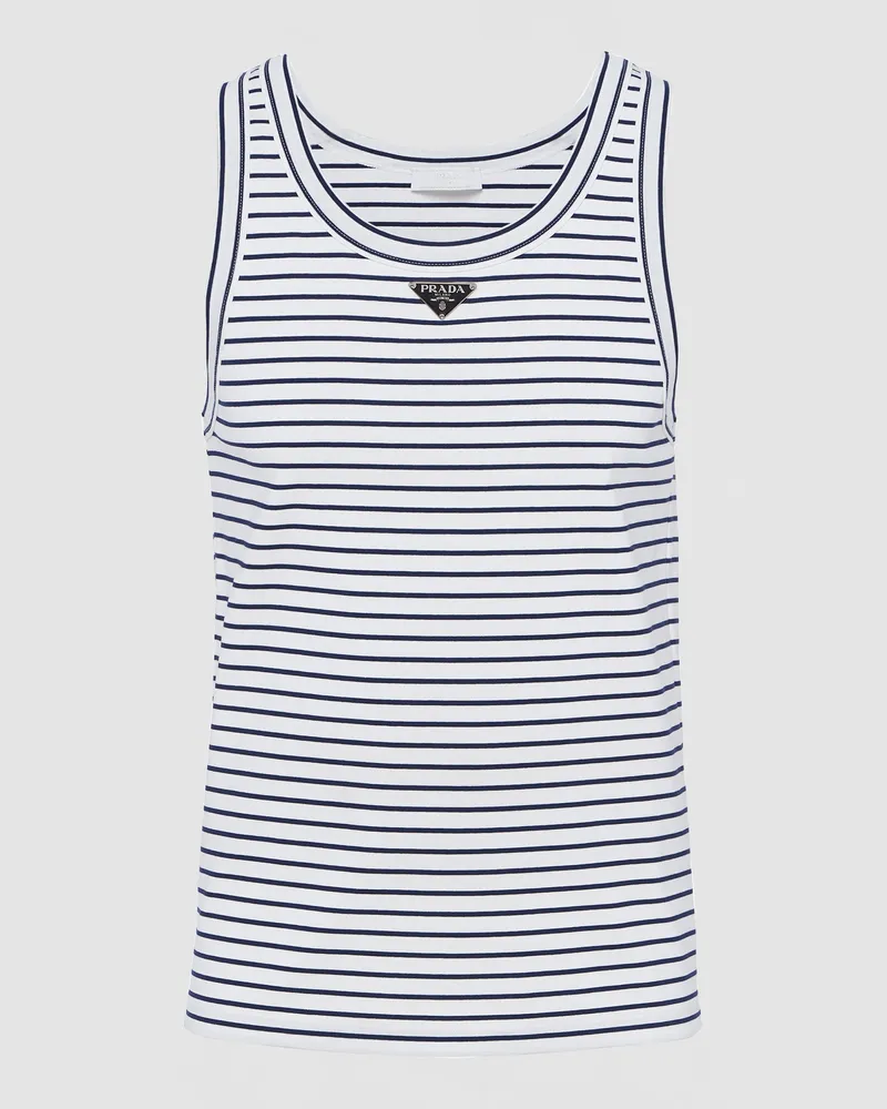 Prada Top aus Baumwolle Weiss