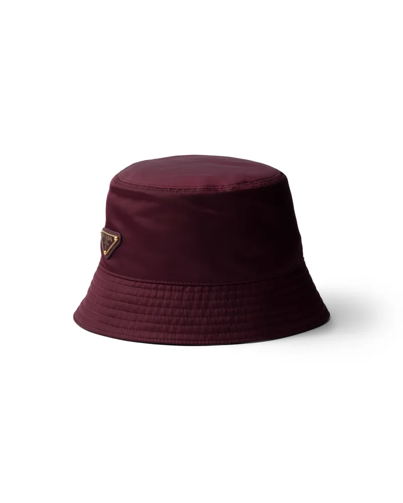 Prada Fischerhut Aus Re-nylon, Damen, Burgunderrot, Größe Burgunderrot