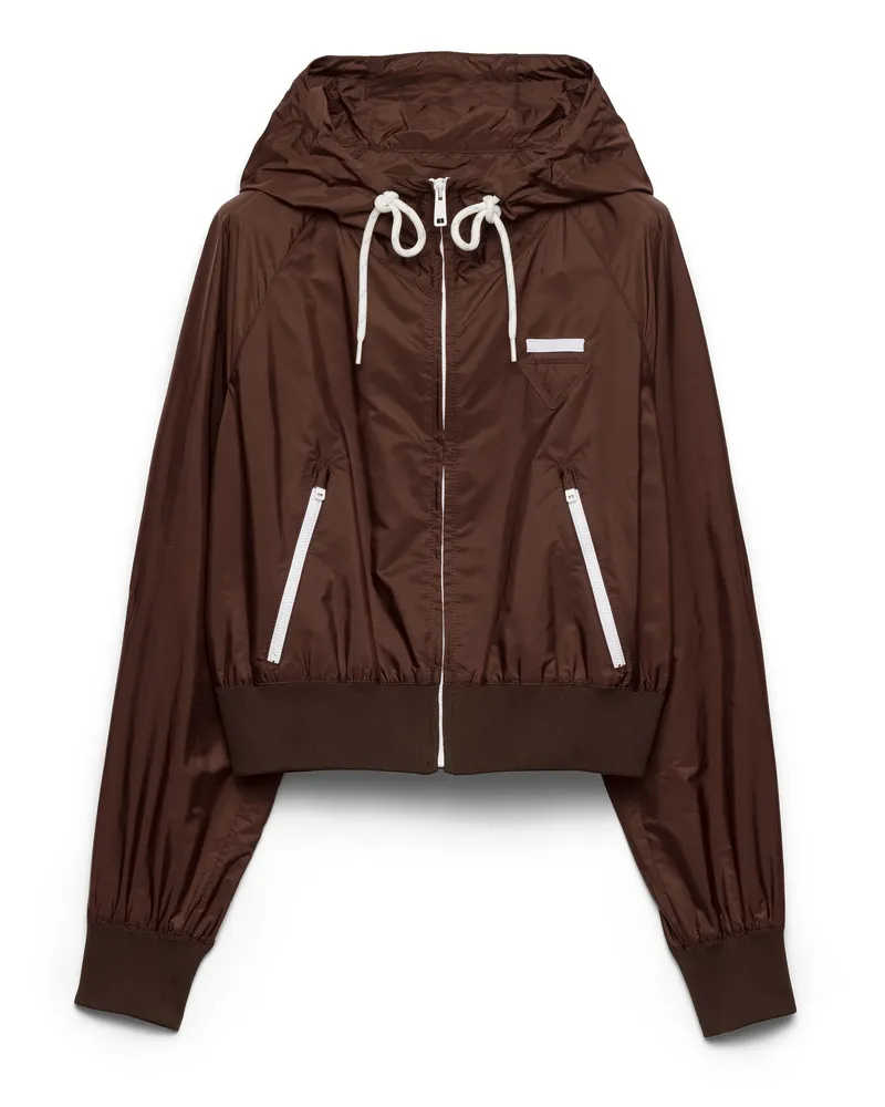 Prada Blousonjacke Aus Leichtem Re-nylon, Damen, Kakaobraun, Größe Kakaobraun