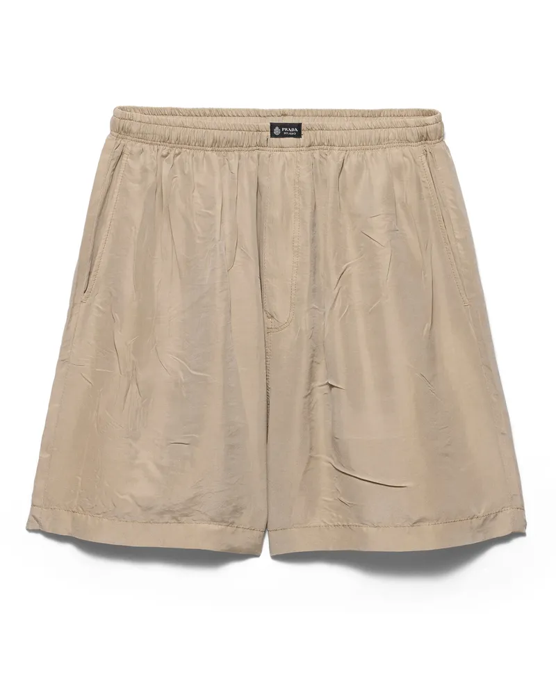 Prada Bermudas Aus Seide, Herren, Kalkstein, Größe Kalkstein