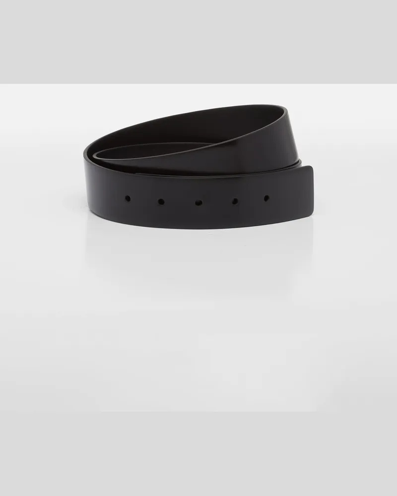 Prada Gürtelband aus gebürstetem Leder Schwarz