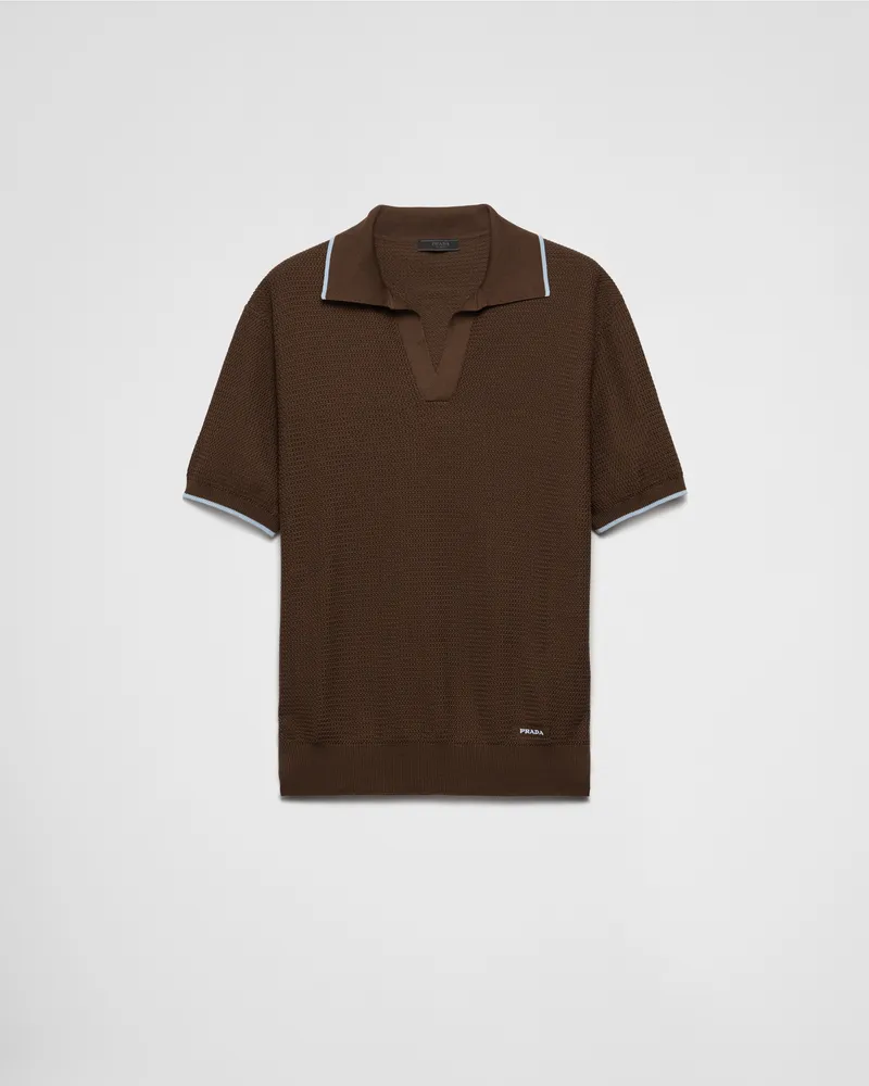 Prada Poloshirt aus Seide und Baumwolle Ebenholz