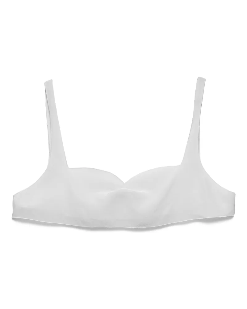 Prada Top Aus Crêpe De Chine, Damen, Weiss, Größe Weiss