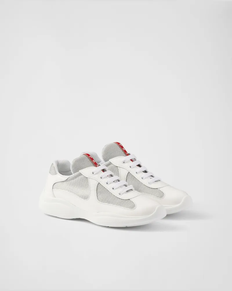 Prada America’s Cup Sneaker aus Biker-Gewebe Weiss