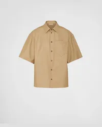 Prada Hemd aus Leder Khaki