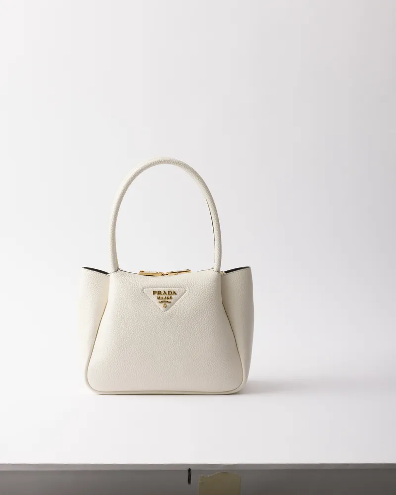 Prada Kleine Tasche Aus Leder, Damen, Weiss Weiss