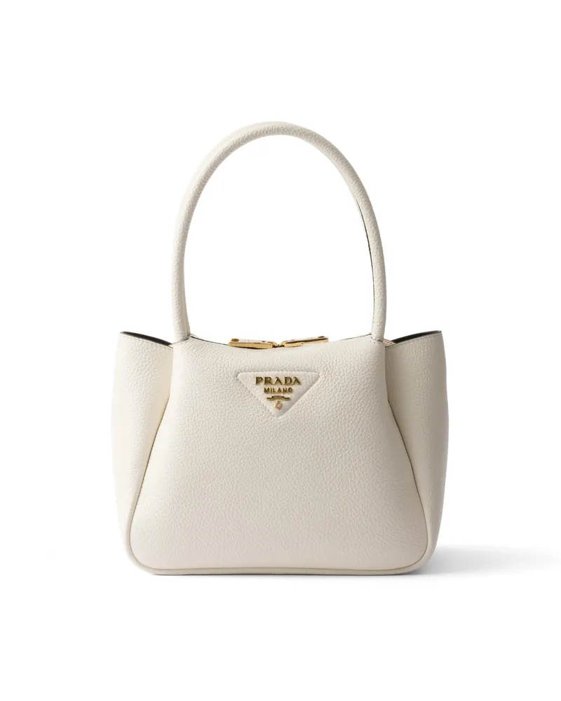Prada Kleine Tasche Aus Leder, Damen, Weiss Weiss