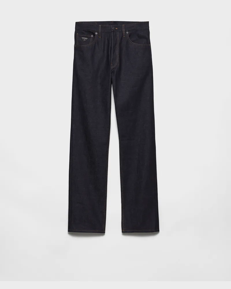 Prada Reguläre Jeans aus Raw Denim Blau